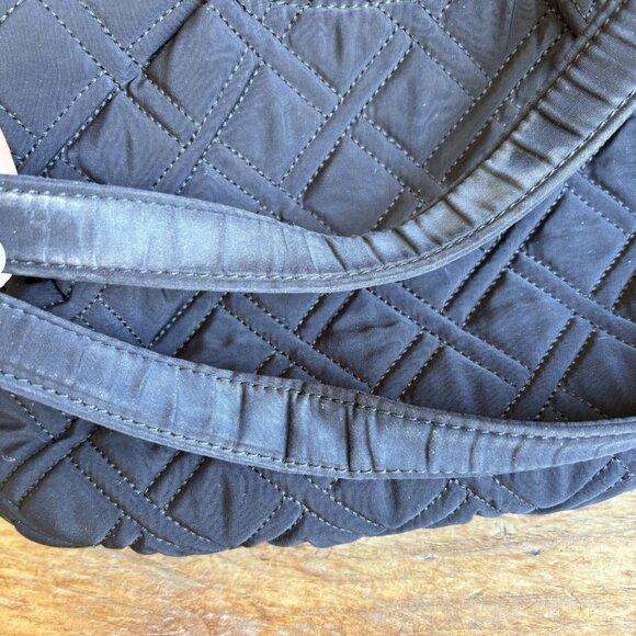 Vera Bradley Black Quilted Shoulder Bag Tote Purse Satchel READ DETAILS - Picture 16 of 16